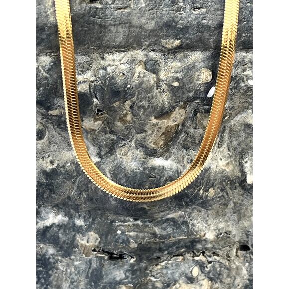Gold Herringbone Necklace - Picture 6 of 8